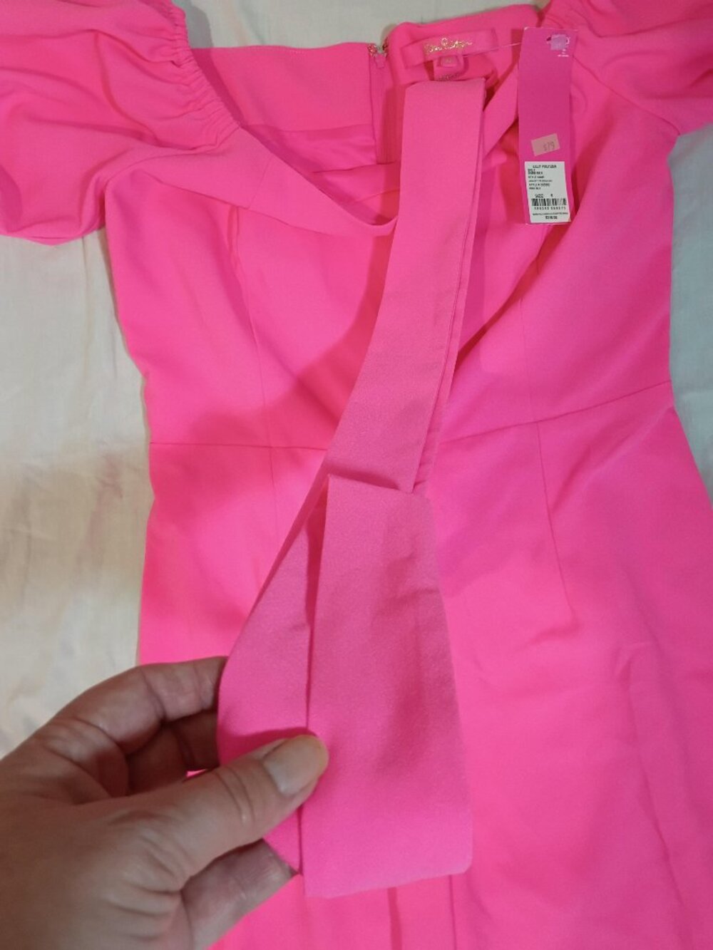 Lilly Pulitzer/Jumpsuit/Womens 6/Pink Isle Jada Off Shoulder Resort Vacation Chi - Picture 2 of 8